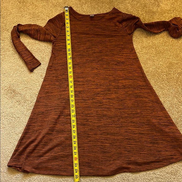 Old Navy Space Dye Swing Dress Heathered Rust Oversized Long Sleeve Size Small - Picture 9 of 10